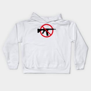 Gun Ban / Prohibition Sign (No Weapons / Peace / 2C) Kids Hoodie